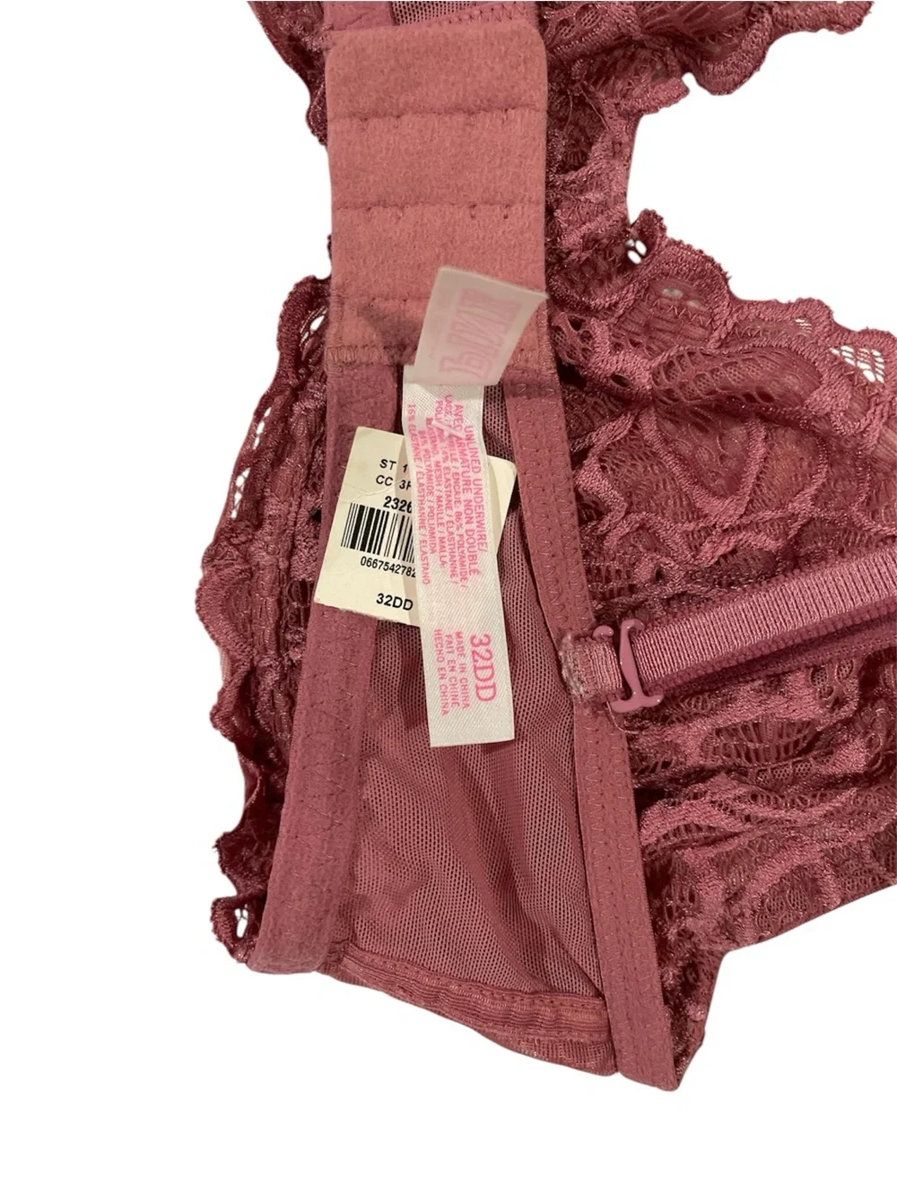 PINK Victoria's Secret Floral Lace Underwire Bra - Dusty Rose